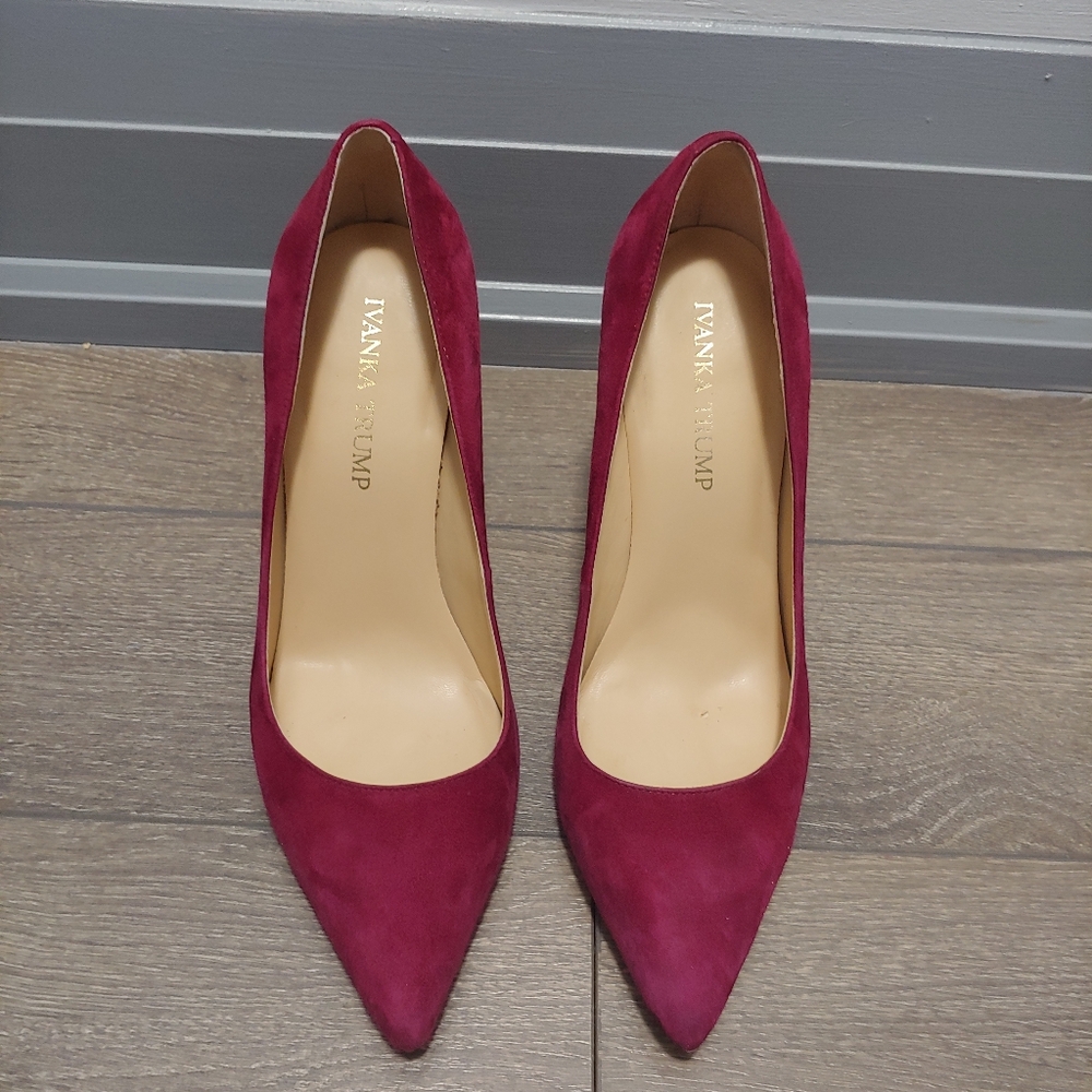 Ivanka Trump Fuchsia Suede Pointed-Toe Heels